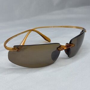 Maui Jim Hurricane MJ-578-21 Polarized Sunglasses Y2K Orange Rimless Japan